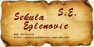 Sekula Eglenović vizit kartica
